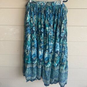 Teal Blue Midi Skirt